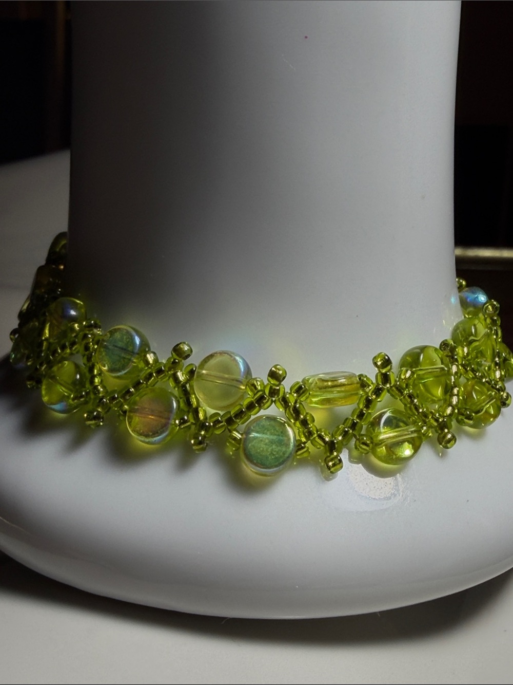 Green Beaded Women's Bracelet by